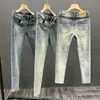 Jeans masculin Summer luxe de style coréen marque jeans hommes jeans léger pantalon de cowboy décontracté pour hommes slim jeans élastique élastique pantalon skinny 240423