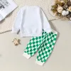 Sets ma&baby 3M3Y St. Patrick's Day Infant Toddler Baby Boy Girl Clothes Sets Clover Print Tshirt Plaid Pants Outfits D05