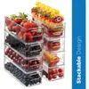 Storage Bottles 1 Pcs Refrigerator Organizer Bins Clear Stackable Plastic Food Rack With Handles For Pantry Kitchen