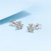 Kolczyki Mossanite Stud 925 Srebrny kolczyki dla kobiet Clover Little Fresh Ear Stud Platinum z biżuterią Bezpłatną wysyłkę