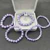 Strand 6/8/10 mm romantische Lavendel -Achat -Steinarmbänder für Frauen Natural Armband Heilung Kristallperlen Braket Handschmuck