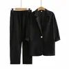 Fashion Casual Casual Suit Suit Pantalage Top Two Piece Professional Suit Elegant Womens SetS 240421