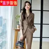 Women's Two Piece Pants Business Clothing Fashionable Temperament Autumn And Winter Long Sleeve Suit El Front Desk Manager Building