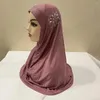 Ethnic Clothing H237 Beautiful Big Gilrs Or Adult Muslim Hijab With Stones Islamic Scarf Shawl Headscarf Hat Armia Pull On Wrap