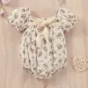 Endelar Citgeett Summer Spädbarn baby flickor bodysuit klänning blomma tryck kort ärm sundress casual kläder