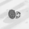 Cluster Rings Eudora 925 Sterling Silver Seven Archangels Justerbar Ring Vintage Rune Summon Magic Circle Amulet Men Personlighetsgåva