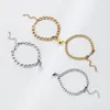 2pcsset Magnet Pareja Braceletas Atracción de corazón Pulsera Camas de acero inoxidable Cadenas Cubas simples Regalos de joyería de llave 240423