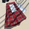 Spódnice wełniane mieszanki wełniane spódnice dla kobiet jesień zima wysoka talia A-line damskie moda khaki mini vintage kobieta