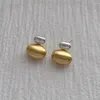 Boucles d'oreilles à étalon coréen design sens métal bonbons contraste femelle S925 aiguille argentée