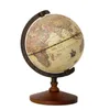 World Globe Earth Map på engelska retro träbasinstrument Geografiutbildning Desk dekoration 240418