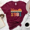 T-shirts féminins 2024 Vintage Limited Edition Black Women Retro Retro Summer Fashion Birthday Party Tshirt Ladies Top