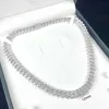 VVS personalizado de 12 mm MOISSANITE 925 STERLING Silver Cuba Link Chain Jewelry Collar Cabecillo para hombres Mujeres