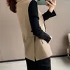 Giubbotti da donna 2024 Giacca vintage olam casual blazer lungo tipo da donna gilet singolo petto senza maniche da ufficio ledies