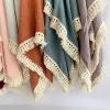 Shirts Cotton Muslin Swaddle Blankets for Newborn Baby Tassel Receiving Blanket Wrap Infant Kids Stroller Sleeping Quilt Soft Bed Cover