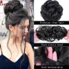 Chignon banheiro sintético bagunçoso pão de donut scrunche ondulado updo elástico peças de cabelo de cabelo de noiva Easy bun updos for women garotos