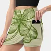 Skirts Vintage Lucky Clover Korean Fashion Skirt Summer For Women Light Proof Trouser Leaf Four Vector Luck