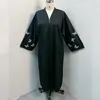 Ethnische Kleidung Middle East Dubai Womens Sticked Elegant Reißverschluss Cardigan Robe für Frauen Muslimische Mode