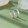 Hoop Ohrringe Roxi 925 Sterling Silber Weiß Zirkon Opal für Frauen Mädchen Hochzeit Engagement Schmuck Zarte Ohrschnalle