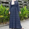 Vêtements ethniques 2024 Robe musulmane vintage pour les femmes Fashion Sweet Murffon plissée Sundren Abayas Morocain Kaftan Robe Dubai Vestidos arabe