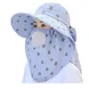 Berets Summer Sun Hat Creative Shawl Picking Tea Face UV Protection Omnibearing Mesh Sunscreen Neck Breathable B4Y4