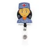 Key Rings Medical Male Nurse Doctor Murse Rhinestone Retractable Id Holder For Name Accessories Badge Reel With Alligator Clip Drop Dhejc