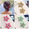 ヘアアクセサリー3/6/12 PCS/セット子供かわいい色光沢のある5点星の花の髪のクリップベビーガールラブリーヘアピンキッズヘアアクセサリー