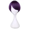 Peruker qqxcaiw kort hår cosplay peruk manlig fest 30 cm svart vit lila hög temperatur fiber syntetiska hår peruker