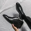 Casual Shoes Herren British Black Business formelles Wear Derby Leder Brown Hochzeit Oxford Bankettkleid