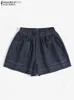 Shorts femininos 2024 Zanzea Summer Fashion Jeans Women Troushers Casual cintura elástica sólida retro OL Work Denim Blue Pants H240424
