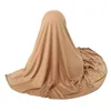 Vêtements ethniques plus grande taille musulmane instantané hijab femmes forhead cross boucle solide jersey foulards