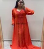 Party Dresses Traditional Red Moroocan Evening Dress With Beaded Elegant Plus Size Long Sleeve Prom Dubai Abaya Formal Reception Gowns