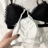 BRAS franska spets triangel upp bralette ingen stålring sexig kvinnor tunn padd bh sommar andas mässare