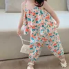 Kleidungssets 2024 Sommer Neue Mädchen Anzüge Anzüge süße Blumenweste und Anti-Moskito-Hosen Kinder Kleidung Sets Fashion Kids Outfit