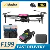 Drones kbdfa f199 drone 1080p groothoek hd dual camera professional rc vouwbare quadcopter luchtfotografie fpv helikopter speelgoed cadeau