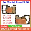 Motherboards Original Unlocked Motherboard For Xiaomi POCO F3 5G Global Version Logic Board 256GB 128GB Full Chips For Xiaomi POCO F3 Placa