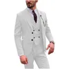 Costumes pour hommes Hommes officiels Pepped revers Single 2 boutons mâles 3 pièces de mariage marié usure Tuxedos Costume Homme Blazer Vest Pantalon