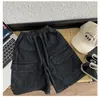 Trousers 2024 Summer Kids Solid Color Denim Shorts Children Loose Knee-length Jeans Boys Casual Middle Pants