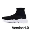 Designer sock shoes men women Graffiti White Black Red Beige Pink Clear Sole Lace-up Neon Yellow socks speed runner trainers flat platform sneakers casual 507744