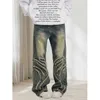 Men's Jeans 2024 Embroidery Straight Casual Men Jeans Gothic Neutral New Wide Leg Loose Hip-hop Fashion Youth Streetwear Denim Trousers Y2K 240423