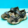 صيف الصيف الأطفال الصنادل الأطفال الطلاب School Sneakers Girls Beach Shoes Love Bottom Bothly Boys Sports Sportals Sandals Outdoor Shoes 240423