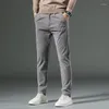 Men's Pants 2024 Spring Autumn Corduroy Trousers Clothing Stretch Slim Fit Casual Fashion Mens Business Work