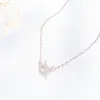 PENDANts Fashion giapponese e coreano Pure Silver Necklace Women's Luxury Stars Shining Zircon Collar Chain.