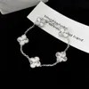 High quality bracelet gift online sales High Fashion Sterling Silver Classic Clover Flower Braceletwith common vanley