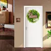 Dekorativa blommor Långvarig användning Wreath Elegant Eucalyptus Flower Christmas Festive Door Hanging With Bow-Tie English Letters Welcome Sign