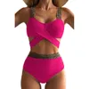 Offene modische enge Frauen-Bikini-Bikini-Rückenhöhe Badeanzug Bauchgold Elastizität Band Y05 2024 0424-6