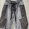 Pantalon pour hommes poches à fermeture éclair coupées stéréoscopiques gaspillement Style de sol pantalon décontracté lâche