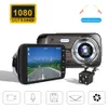 Новый 4,0 -дюймовый HD 1080p Dash Cam в автомобильной камере DVR Камера заднего вида с двойным линзом записывает видеорегистратор с зеркалом