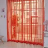 Curtain Pure Color Romantic Translucent Tulle Curtains Window Glass Door Space Partition Voile For Bedroom Living Room 200x100cm
