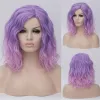 Perruques msiwigs femme violette 22 couleurs Cosplay Wig Short Wavy synthétique thermure résistant à la chaleur rose blonde ombre Cos Wig