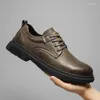Casual Shoes Thick Bottom Men Outdoor Safety Beef Tendon Outsole Genuine Leather Quality British Style Lace Up Oxford Shoe